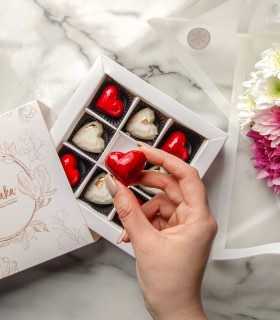 باکس بن بن قلب قرمز و سفید ولنتاین